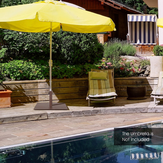 20 Inches Patio Umbrella Base Stand with 4 Adjustable Footpads, Brown Outdoor Umbrella Bases Brown at Gallery Canada