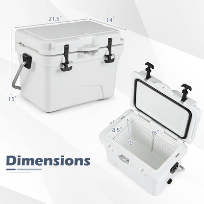 20 Quart Portable Hard Cooler, Built-In Ruler And Bottle, White Coolers at Gallery Canada