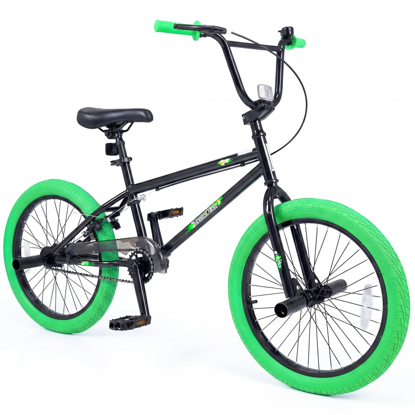 20" Kids Trick Bike, 360 Steering, Adjustable Seat, Green Kids Bike Green at Gallery Canada
