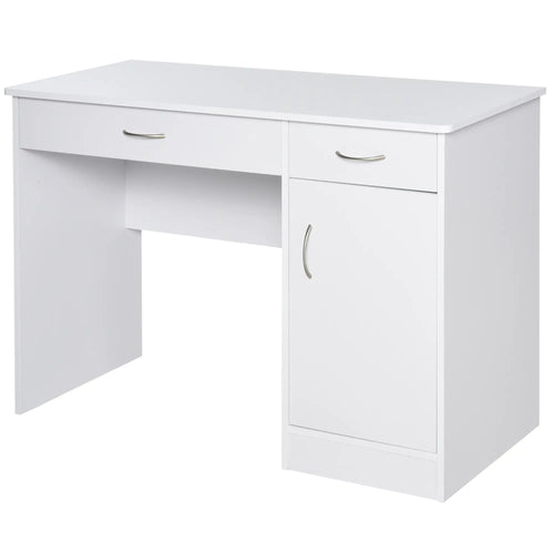 Computer Desk with Storage Drawers, White