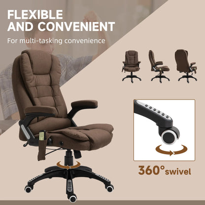 Reclining Massage Office Chair, High Back, Swivel Wheels, Brown Massage Chairs at Gallery Canada