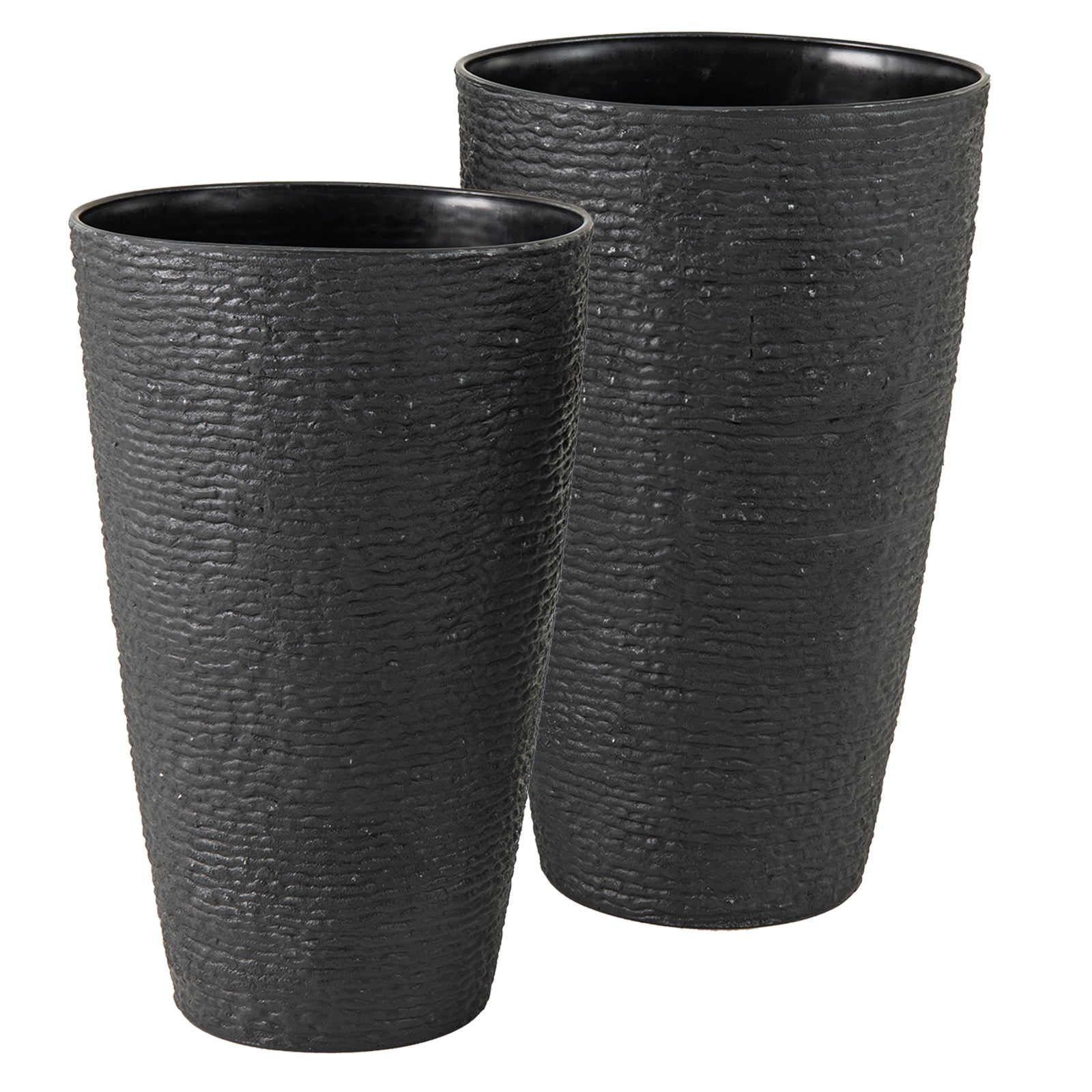 21 Inch Round Plastic Planters, Set Of 2, Black Raised Garden Beds at Gallery Canada