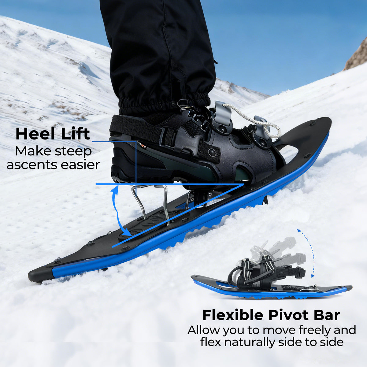21” Snowshoes with Trekking Poles, Blue Winter Sports & Activities at Gallery Canada
