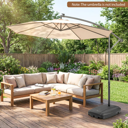 220 LBS Cantilever Patio Umbrella Base Stand with Wheels Fillable offset Umbrella Stand, Black Outdoor Umbrella Bases at Gallery Canada