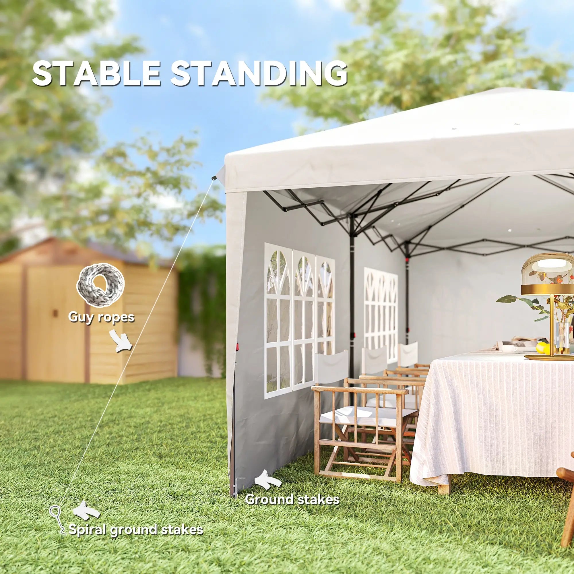 10' x 20' Outdoor Pop Up Canopy Tent, Instant Shelter With Carrying Bag, White Pop Up Canopies at Gallery Canada