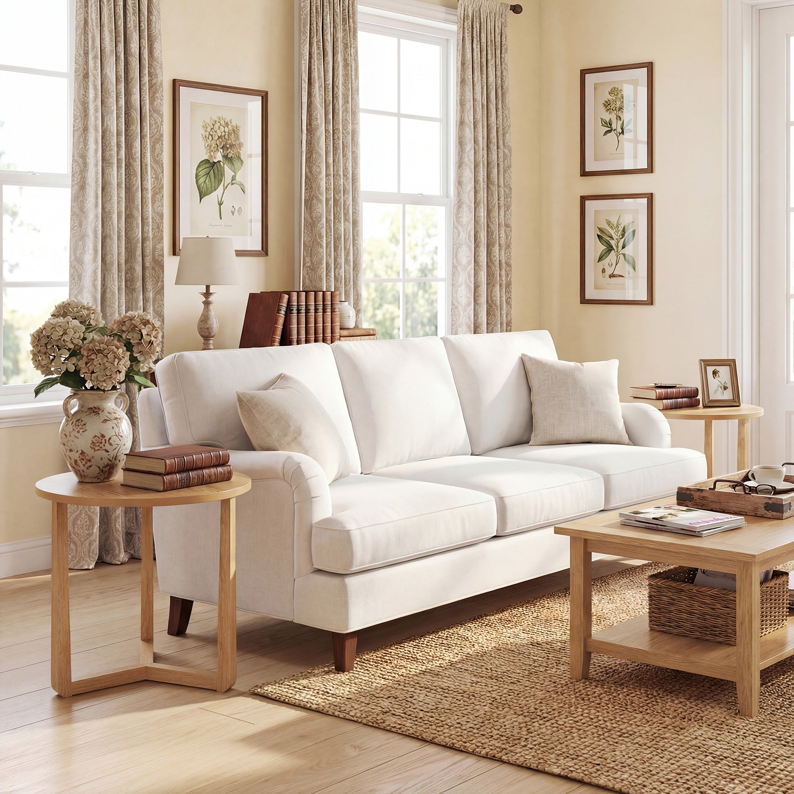 22.5 Inch Round Side Table, Farmhouse End Table, Natural End & Side Tables at Gallery Canada