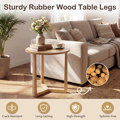 22.5 Inch Round Side Table, Farmhouse End Table, Natural End & Side Tables at Gallery Canada