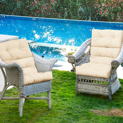 22 x 44 Inch Tufted Outdoor Patio Chair Pad, Beige Outdoor Furniture Accessories at Gallery Canada