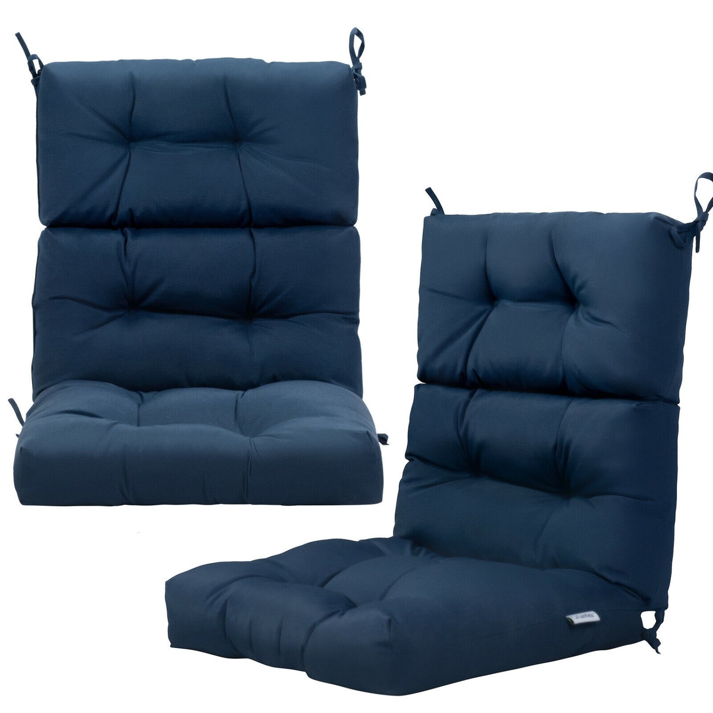 22 x 44 Inch Tufted Outdoor Patio Chair Pad, Blue Outdoor Furniture Accessories at Gallery Canada