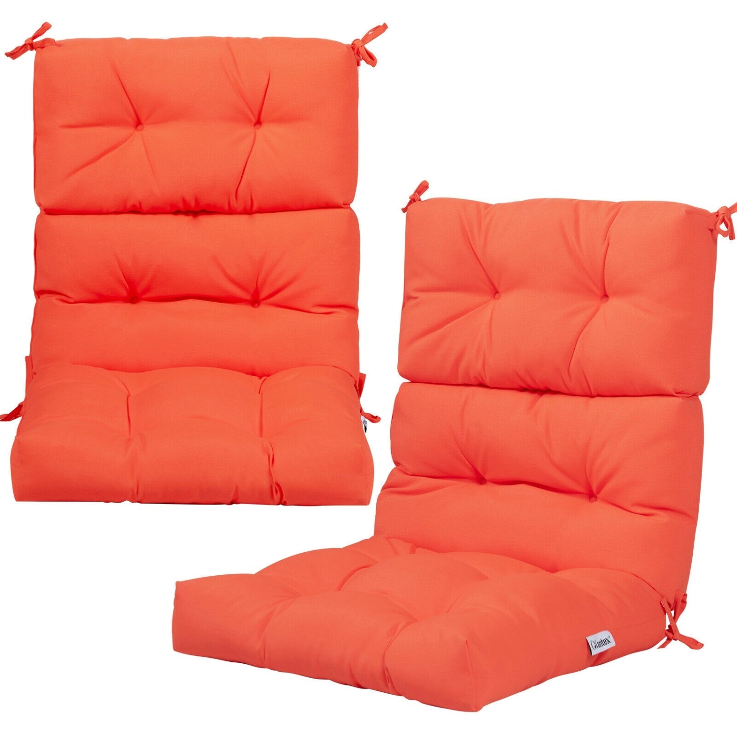 22 x 44 Inch Tufted Outdoor Patio Chair Pad, Orange Outdoor Furniture Accessories at Gallery Canada