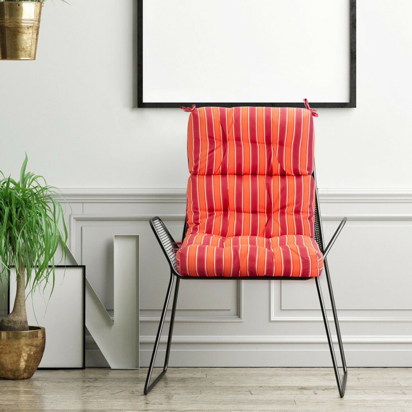 22 x 44 Inch Tufted Outdoor Patio Chair Pad, Red Outdoor Furniture Accessories at Gallery Canada