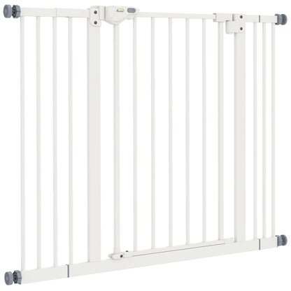 Pet Gate with Door, 30 in Tall, Pressure-Mounted Safety Gate, White Pet Gates White at Gallery Canada