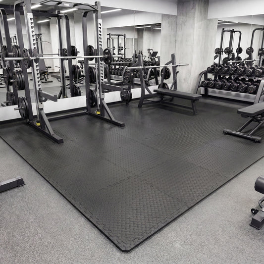 24 Tiles 1/2" Puzzle Exercise Mats, Black Yoga Accessories Black at Gallery Canada