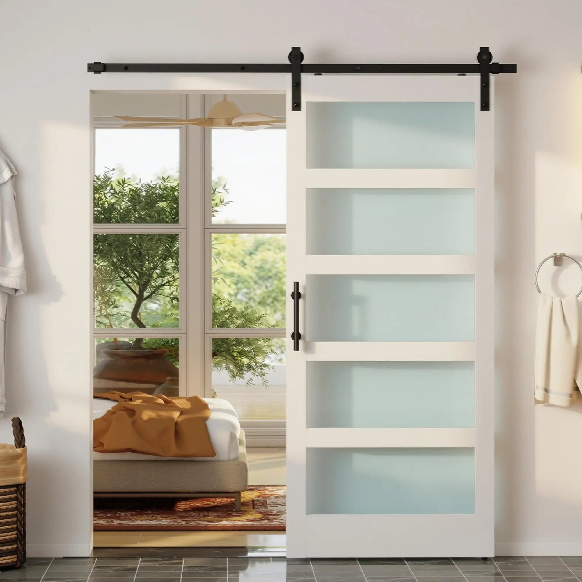 Sliding Barn Door 36x84 In, PVC, Hardware Kit, White Door Hardware at Gallery Canada