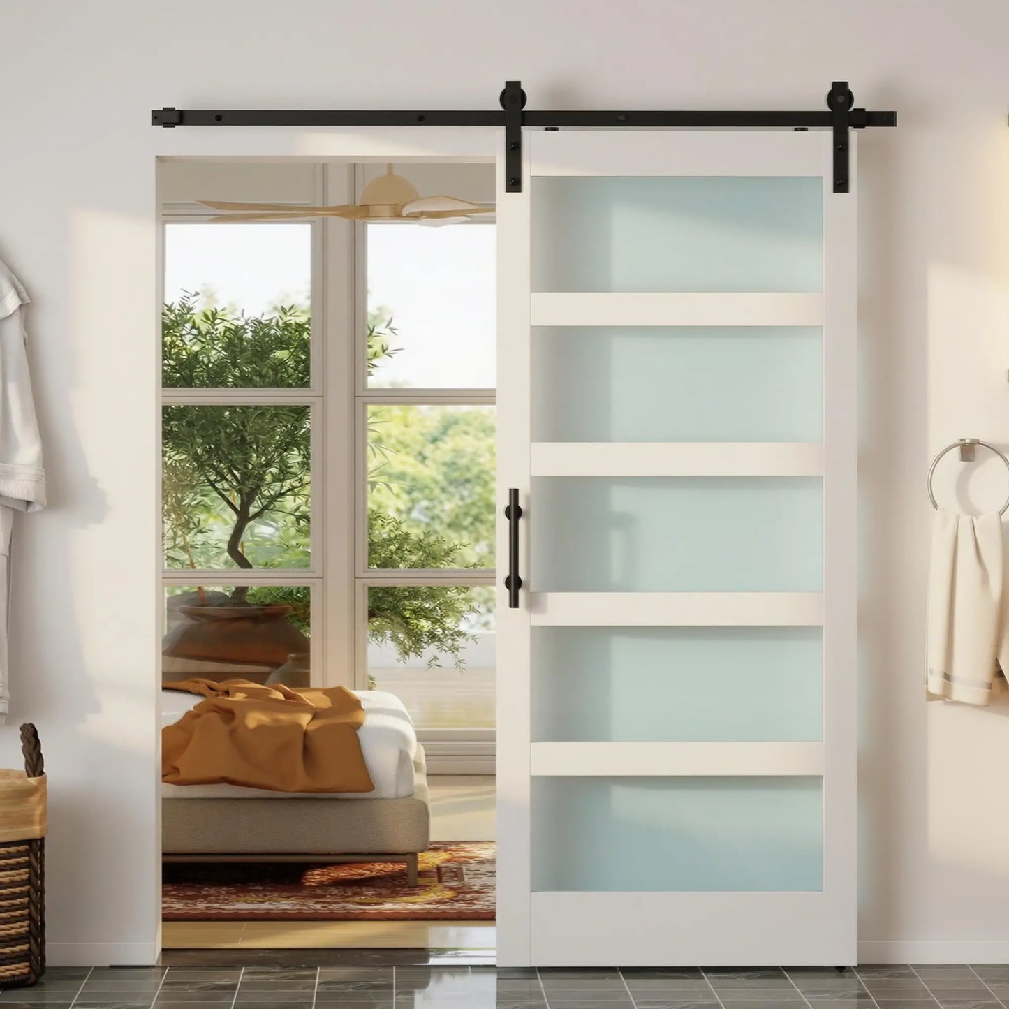 Sliding Barn Door 36x84 In, PVC, Hardware Kit, White Door Hardware at Gallery Canada