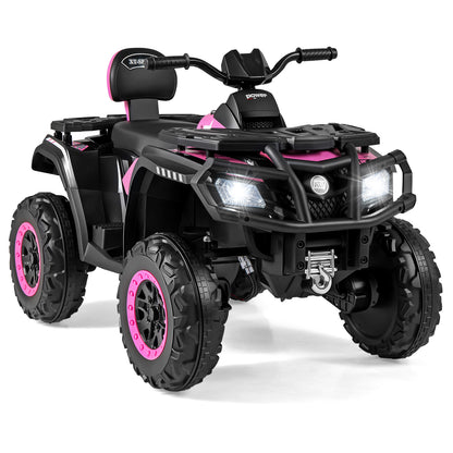 24V Kids ATV 2-Seater, With LED Lights And Music, Pink Powered Ride On Toys at Gallery Canada