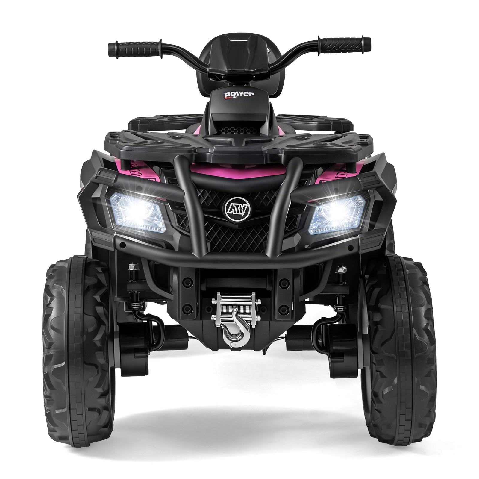 24V Kids ATV 2-Seater, With LED Lights And Music, Pink Powered Ride On Toys at Gallery Canada