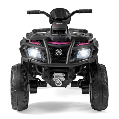 24V Kids ATV 2-Seater, With LED Lights And Music, Pink Powered Ride On Toys at Gallery Canada
