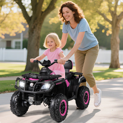 24V Kids ATV 2-Seater, With LED Lights And Music, Pink Powered Ride On Toys at Gallery Canada