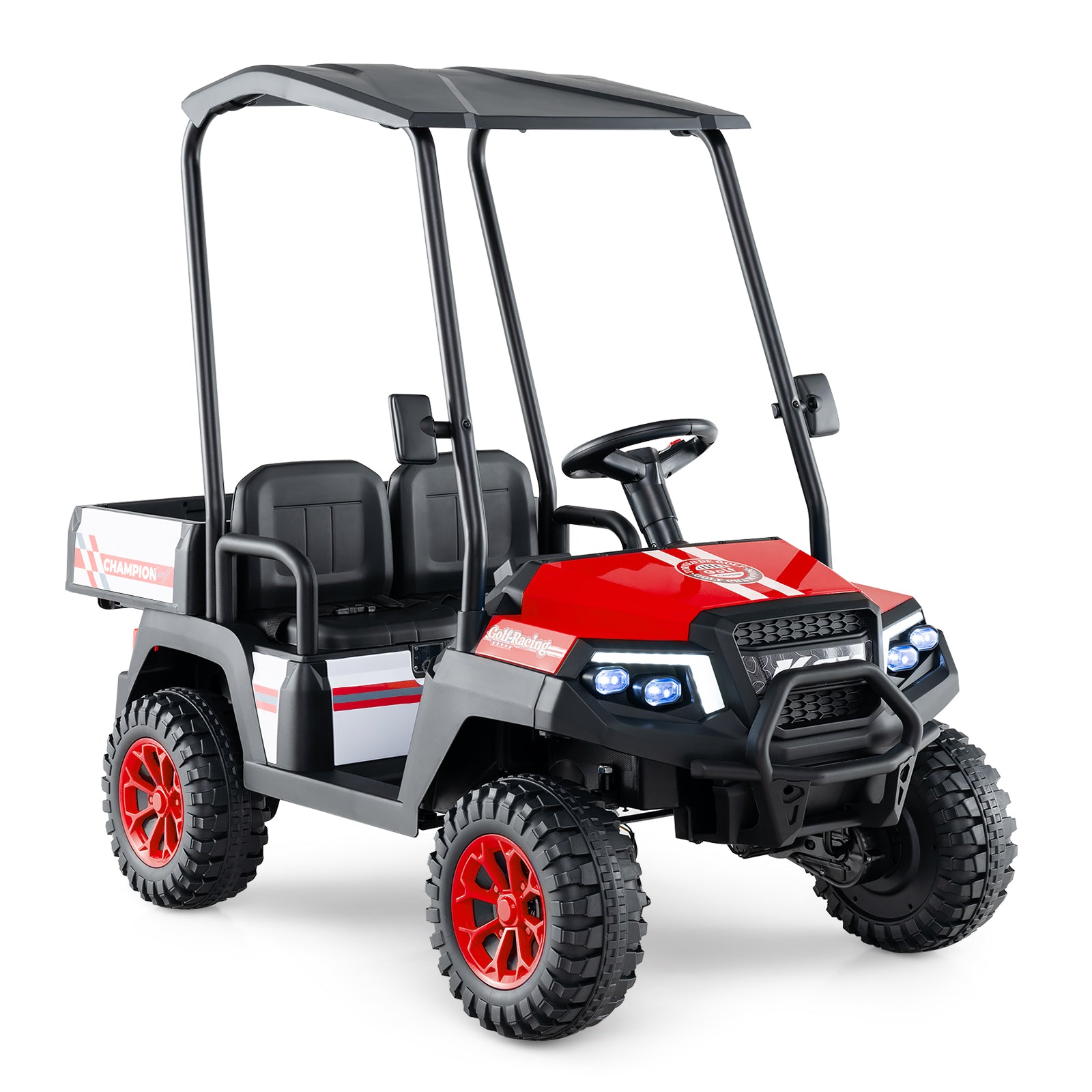 24V Kids Golf Cart, 4WD 2-Seater Ride On Car, Red Powered Ride On Toys at Gallery Canada