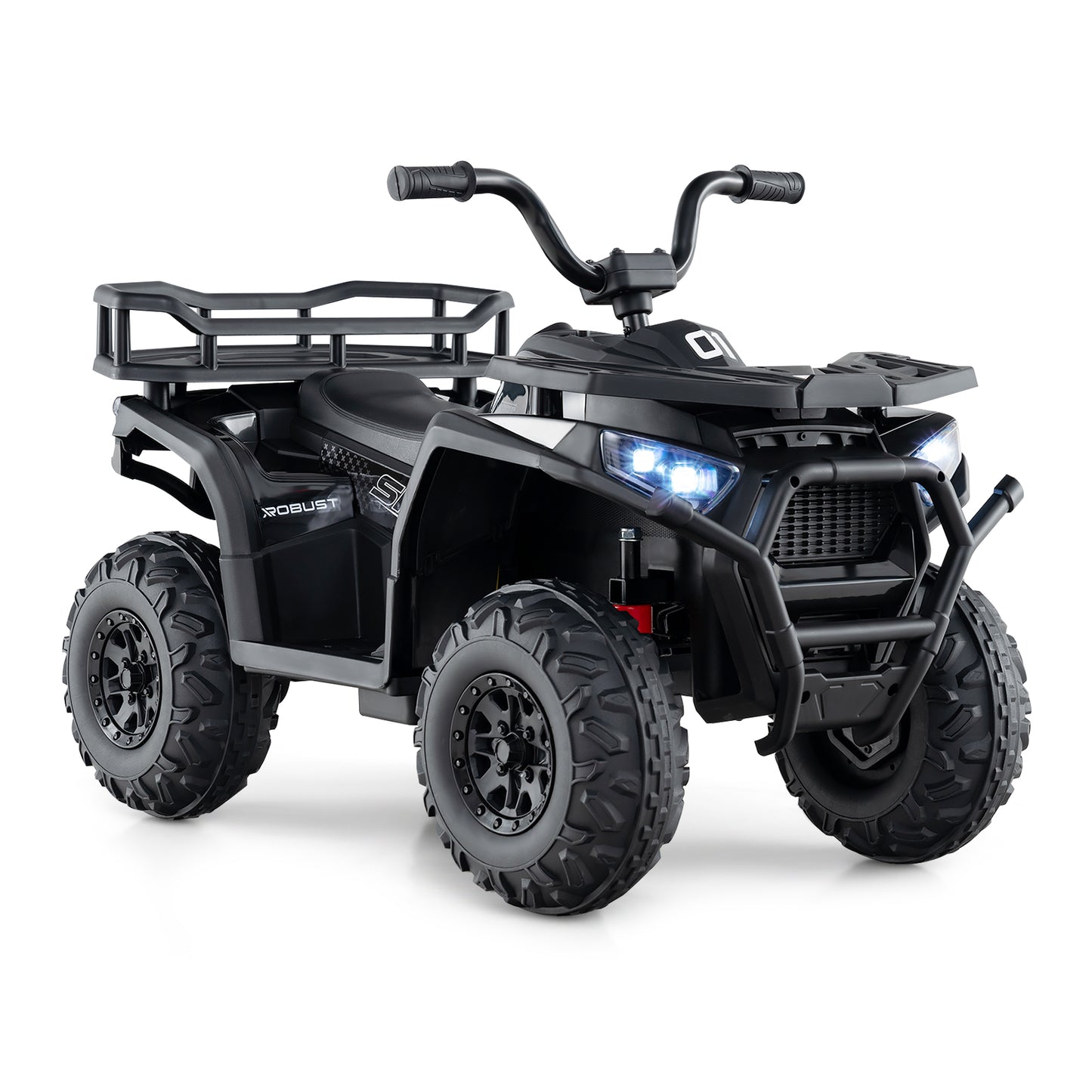 24V Kids Electric ATV Quad Car, Realistic Sounds, LED Lights, Black Powered Ride On Toys at Gallery Canada