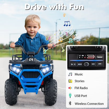 24V Kids Electric ATV Quad Car, Navy Powered Ride On Toys at Gallery Canada