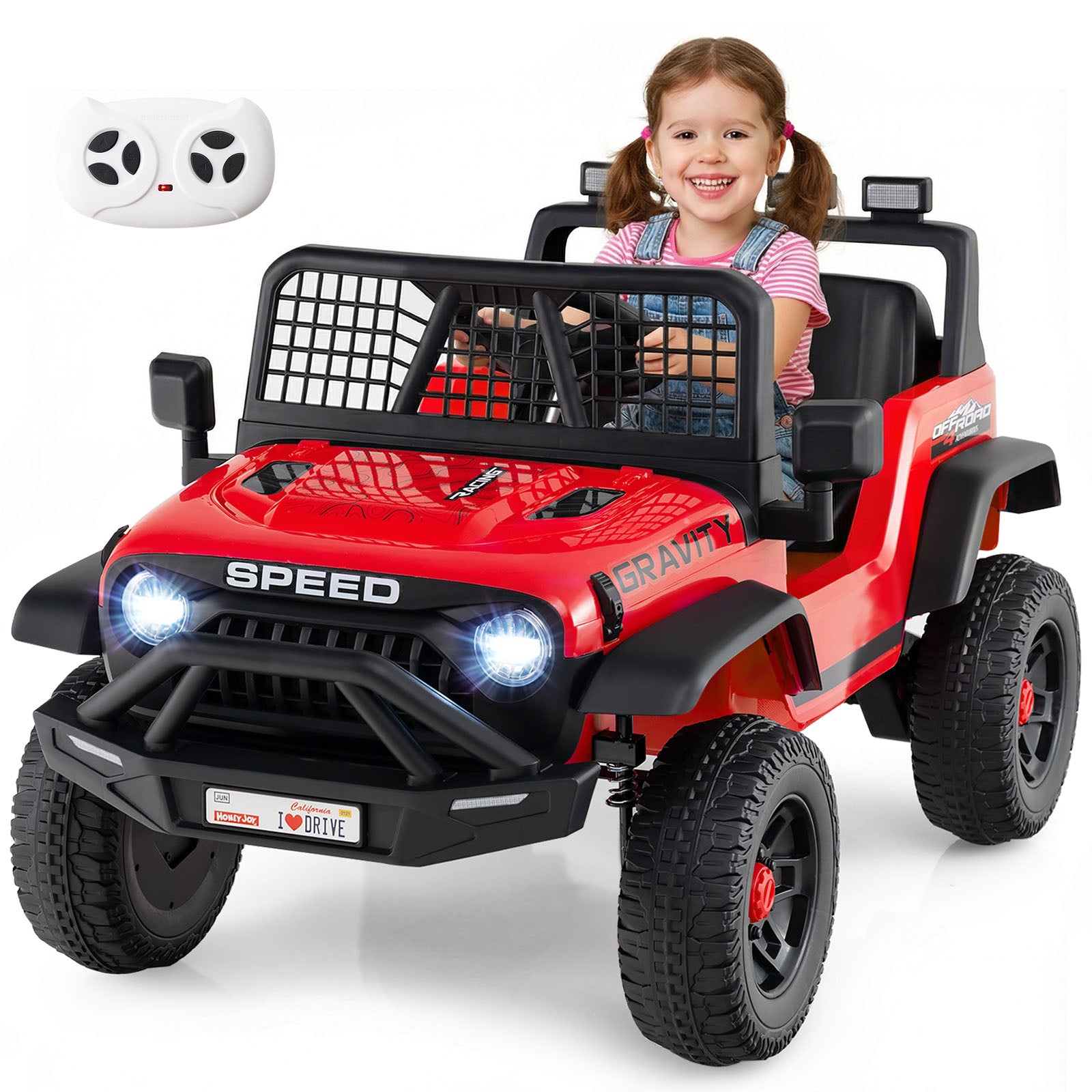 24V Ride On Car for Kids with Parent Remote Control and Music, Red Powered Ride On Toys at Gallery Canada