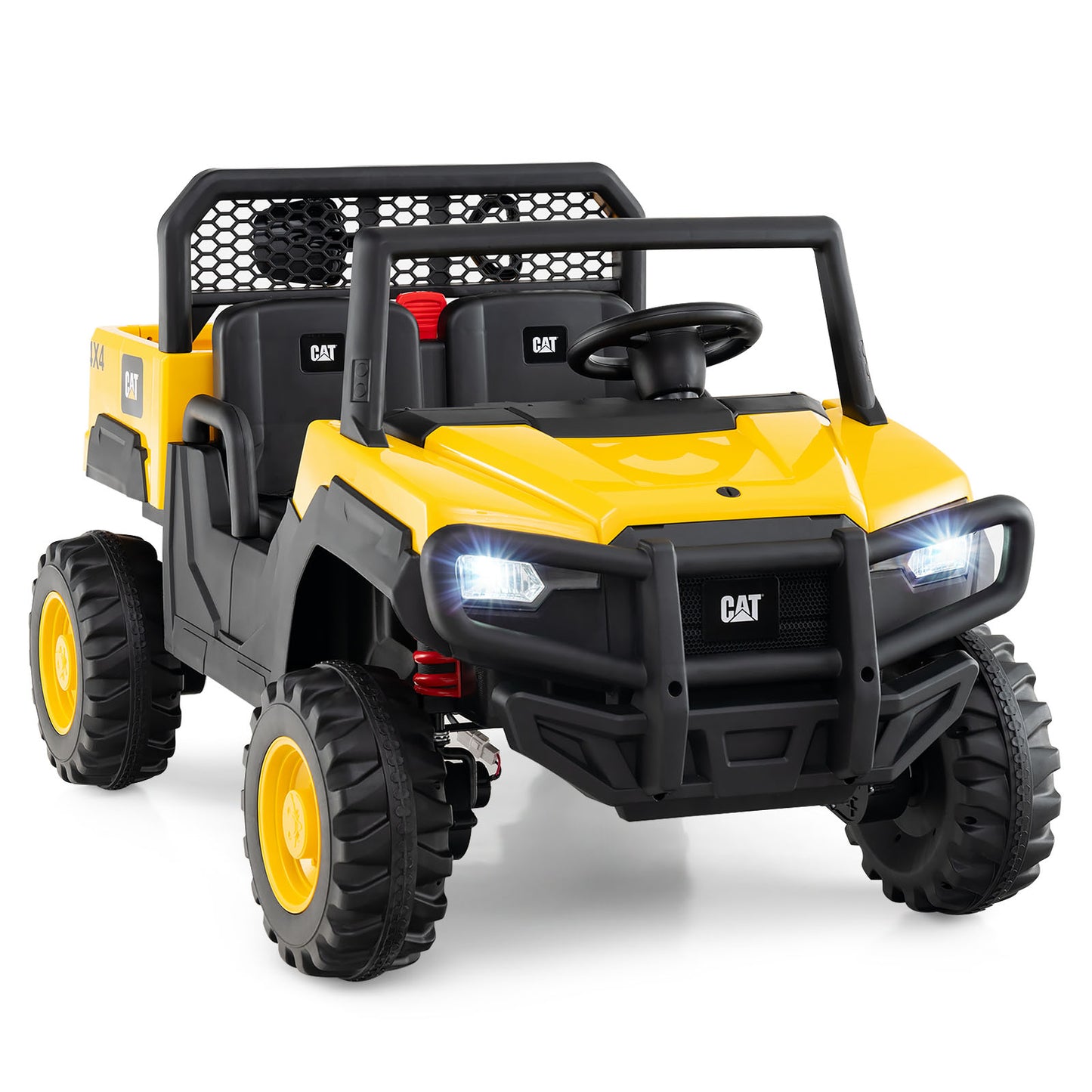 24V Ride On Dump Truck, 2-Seater Kids Car, Remote Control, Yellow Powered Ride On Toys Yellow at Gallery Canada