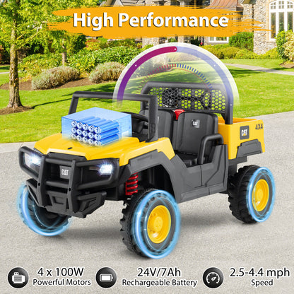 24V Ride On Dump Truck, 2-Seater Kids Car, Remote Control, Yellow Powered Ride On Toys at Gallery Canada