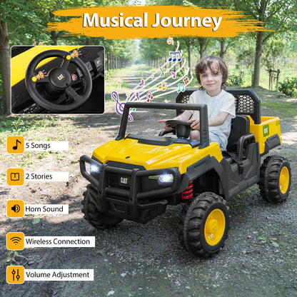 24V Ride On Dump Truck, 2-Seater Kids Car, Remote Control, Yellow Powered Ride On Toys at Gallery Canada