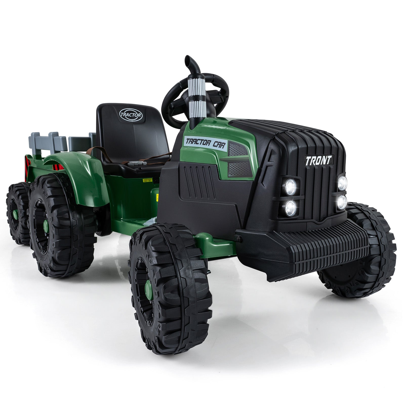 24V Ride On Tractor For Kids, Detachable Trailer, Remote Control, Dark Green Powered Ride On Toys at Gallery Canada