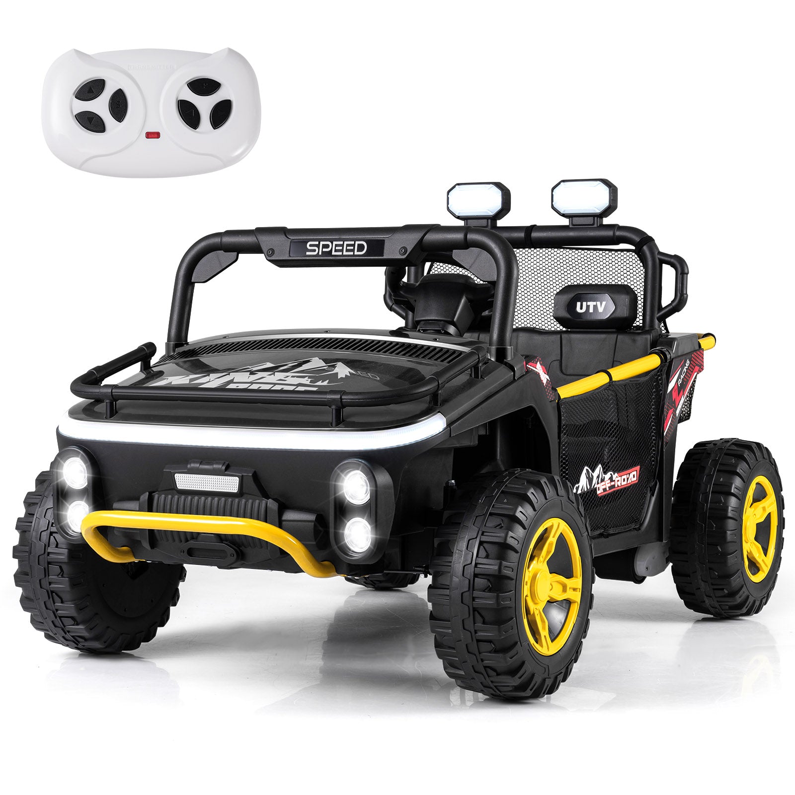 24V Ride on Toy for Kids 2 Seater Ride on Truck Car with Horn Music Story, Black Powered Ride On Toys at Gallery Canada