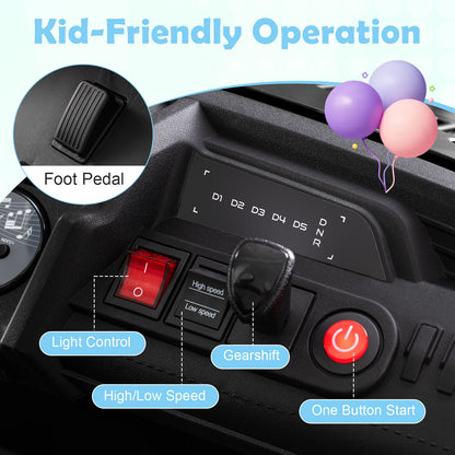 24V Ride on Toy for Kids 2 Seater Ride on Truck Car with Horn Music Story, Black Powered Ride On Toys at Gallery Canada