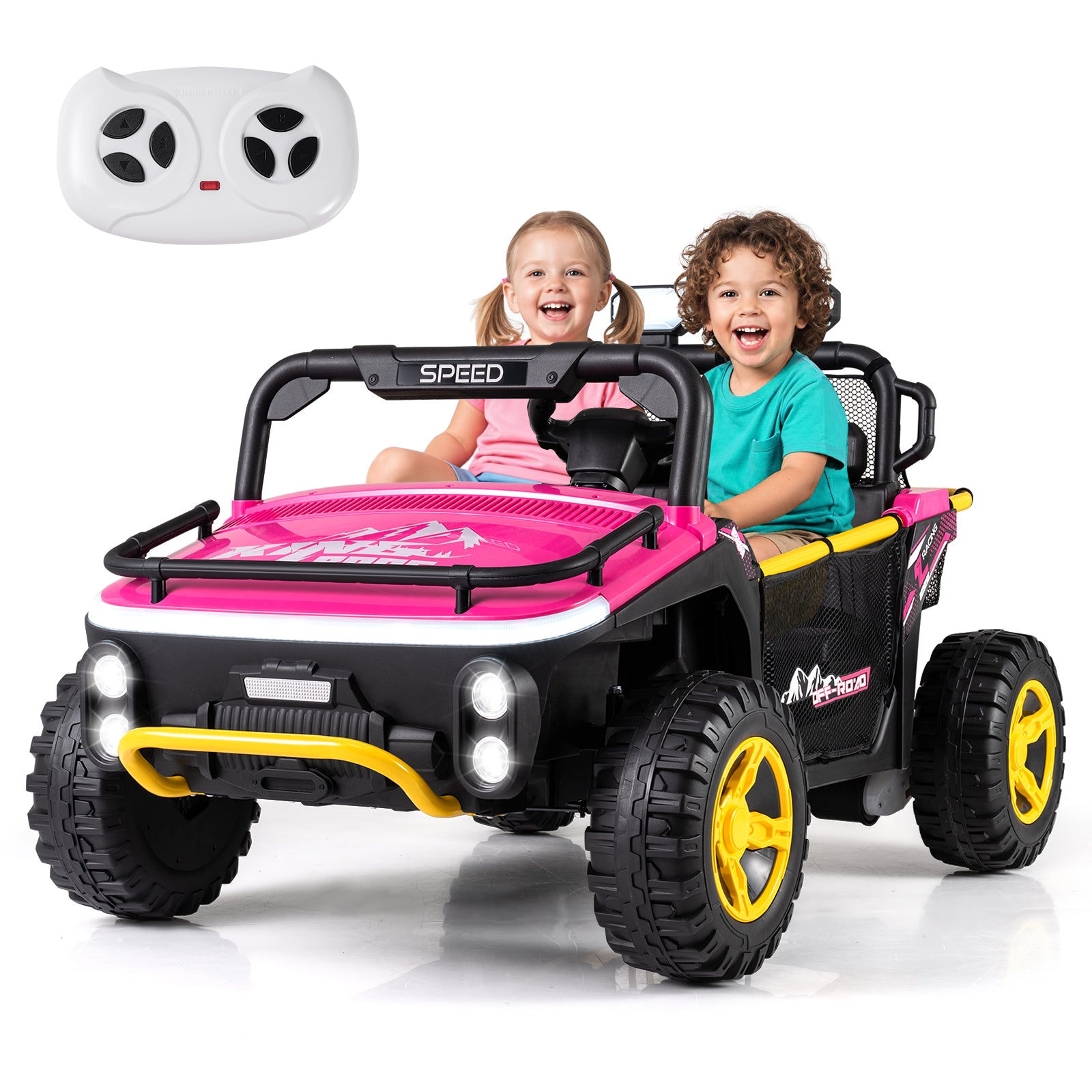 24V Ride on Toy for Kids 2 Seater Ride on Truck Car with Horn Music Story, Pink Powered Ride On Toys at Gallery Canada