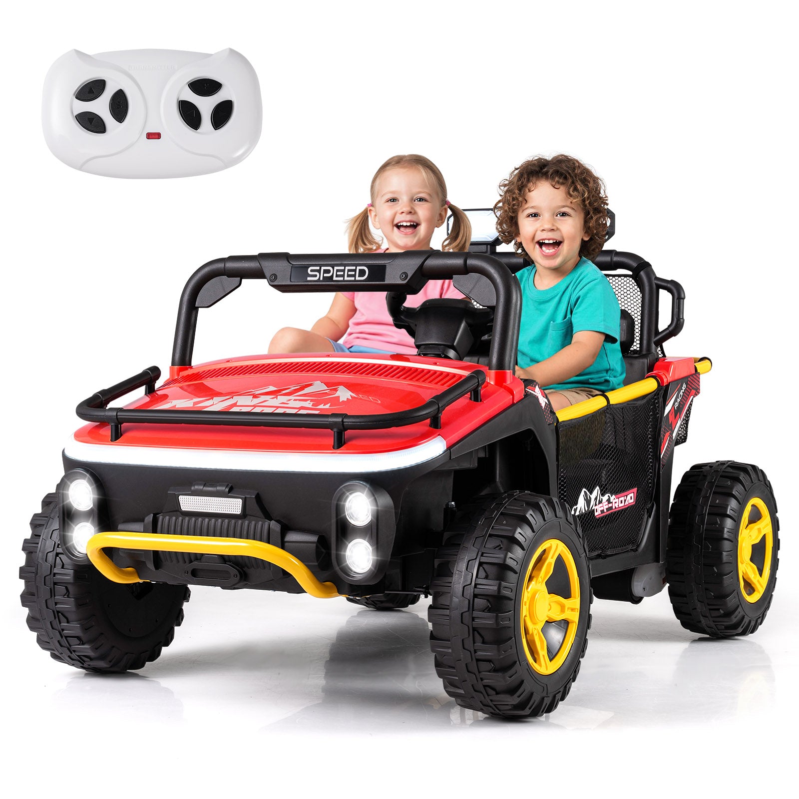 24V Ride on Toy for Kids 2 Seater Ride on Truck Car with Horn Music Story, Red Powered Ride On Toys at Gallery Canada
