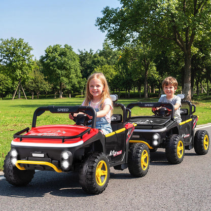 24V Ride on Toy for Kids 2 Seater Ride on Truck Car with Horn Music Story, Red Powered Ride On Toys at Gallery Canada