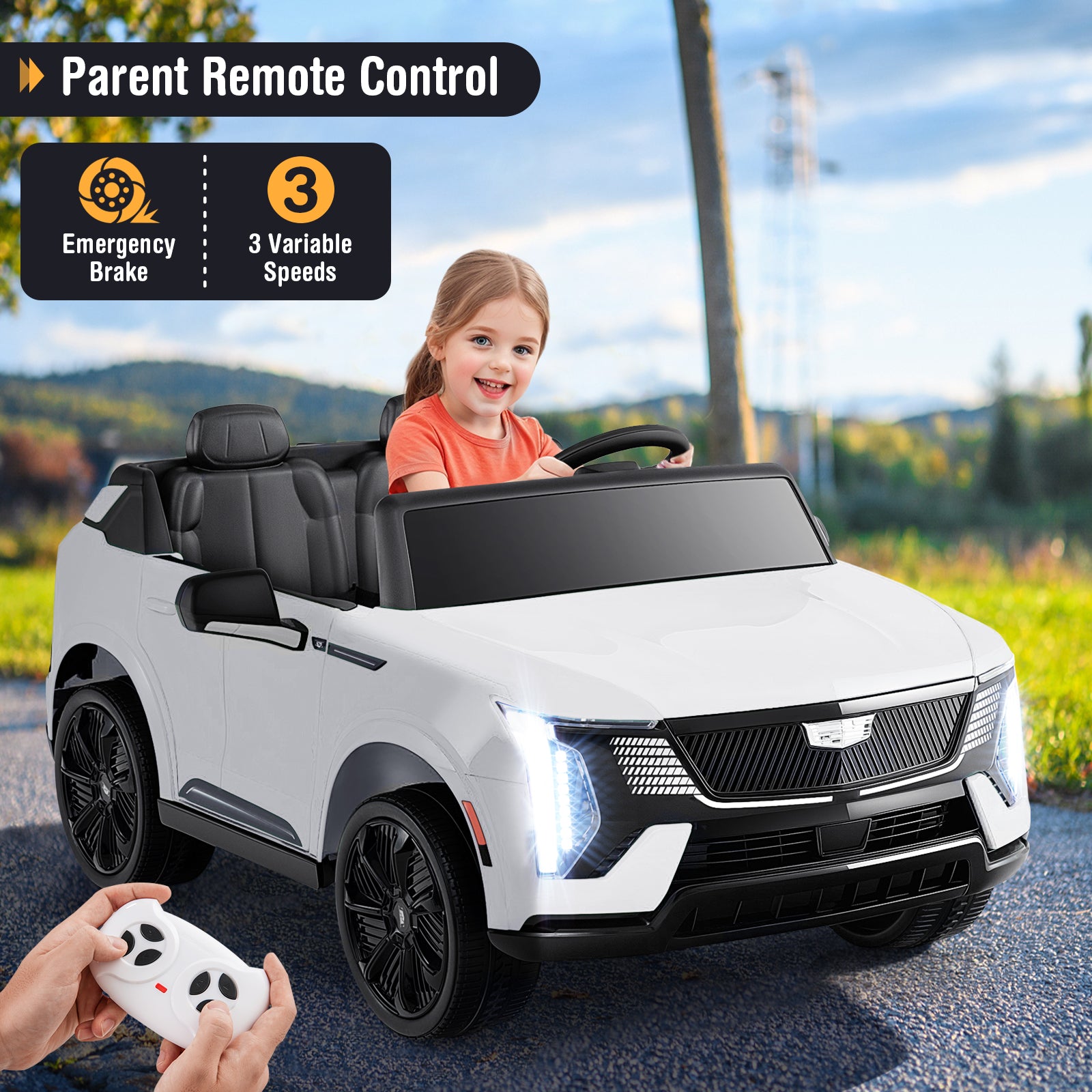 24V Ride On Truck, 2-Seater, Remote Control, White Powered Ride On Toys at Gallery Canada