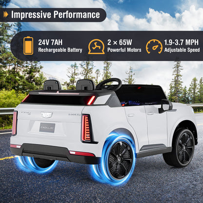 24V Ride On Truck, 2-Seater, Remote Control, White Powered Ride On Toys at Gallery Canada