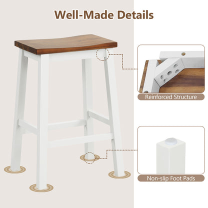 Set 4 Saddle Bar Stools with Footrests, Walnut Bar Stools at Gallery Canada