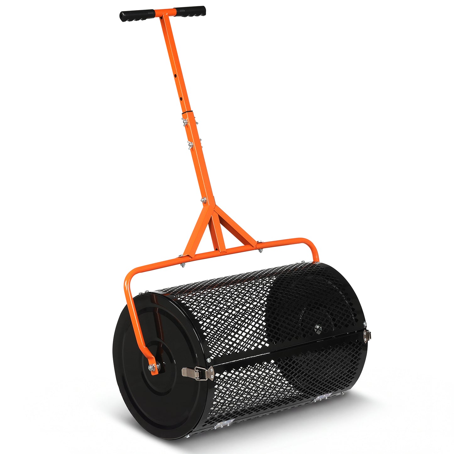 24 Inch Compost Spreader, Peat Moss Roller, Adjustable T-Handle, Orange Lawn Care Tools Orange at Gallery Canada