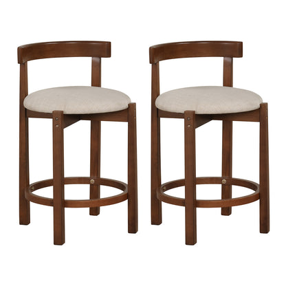 24 Inch Counter Height Bar Stools, Set of 2, Beige Bar Stools Beige at Gallery Canada