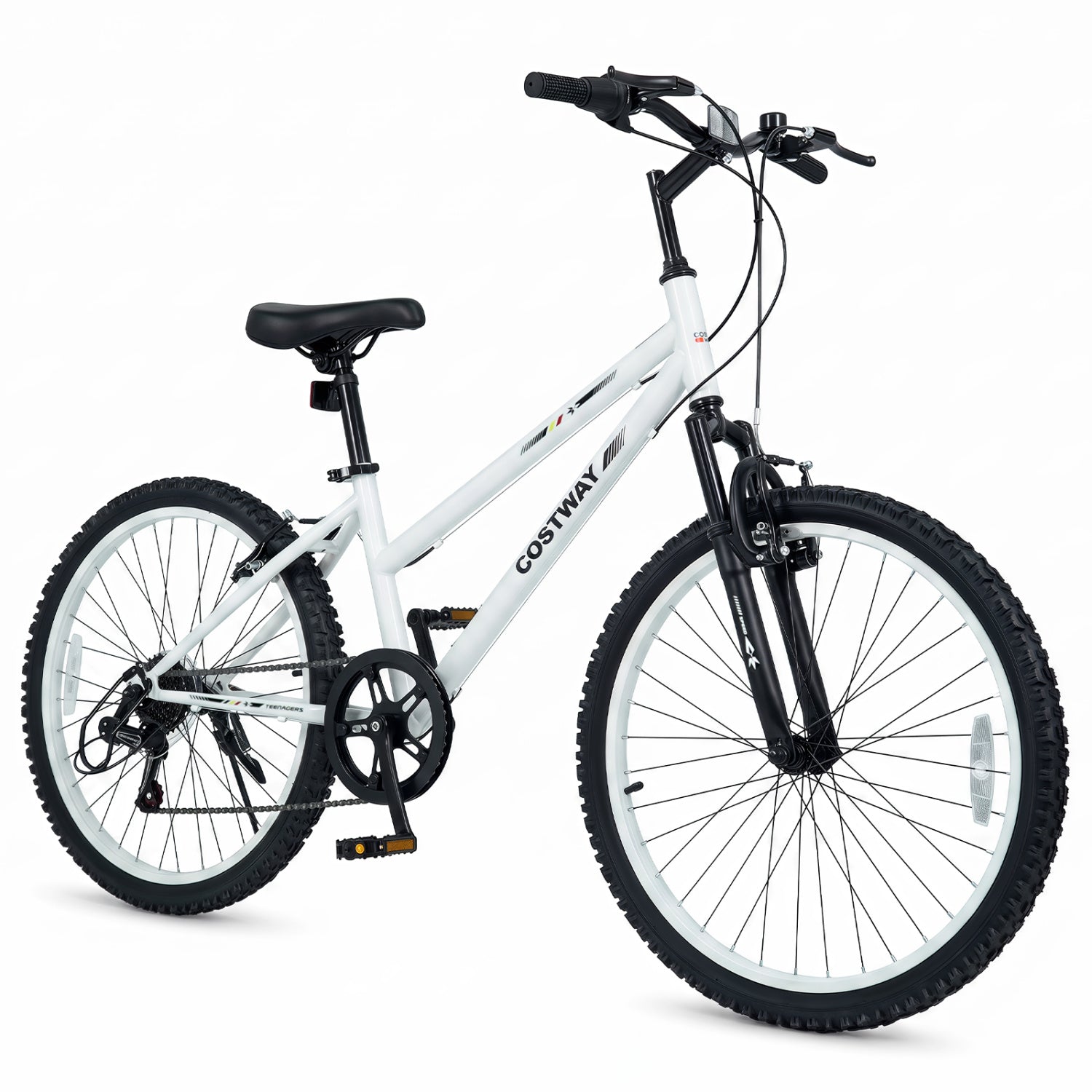 24 Inch Kids Mountain Bike, 7 Speed, White Kids Bike White at Gallery Canada