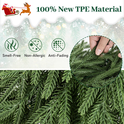 24 Inch Pre-lit Christmas Wreath with 108 Branch Tips and 35 Warm White LED Lights for Wall Window-2 piece Christmas Decor & Accessories at Gallery Canada