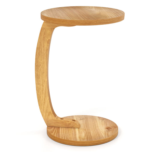 24 Inch Round C-Shaped Side Table, Thickened Top, Sturdy Base End & Side Tables Options at Gallery Canada