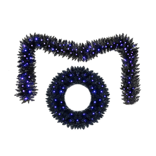 24 Inch Wreath, 9 FT Garland Set, Christmas Centerpiece, 389 Tips Christmas Decor & Accessories Options at Gallery Canada