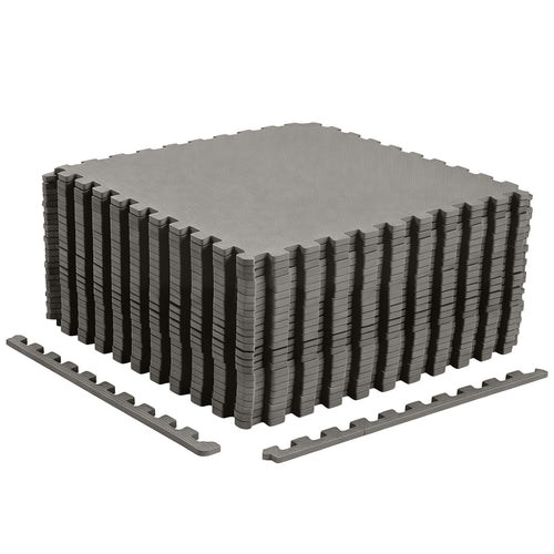 24 Pack Non-Slip Protective Interlocking EVA Foam Floor Tiles-Grey, Gray