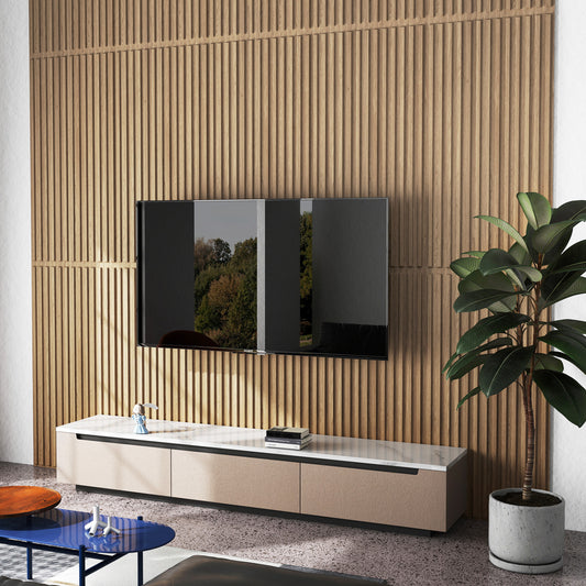 PVC Slat Wall Panels, 24-Pack, Interior Wall Decor, Walnut Decorative Accessories Walnut at Gallery Canada
