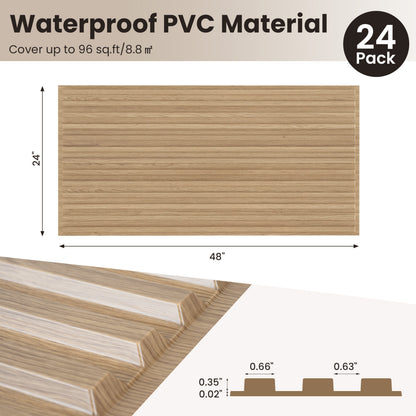 PVC Slat Wall Panels, 24-Pack, Interior Wall Decor, Walnut Decorative Accessories at Gallery Canada