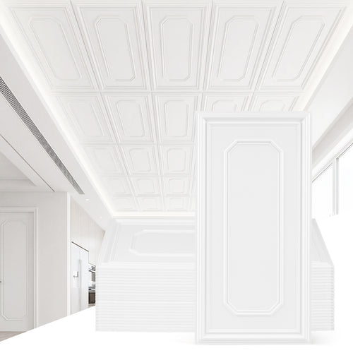 24 Pcs PVC Ceiling Tiles, Decorative Covering Panels