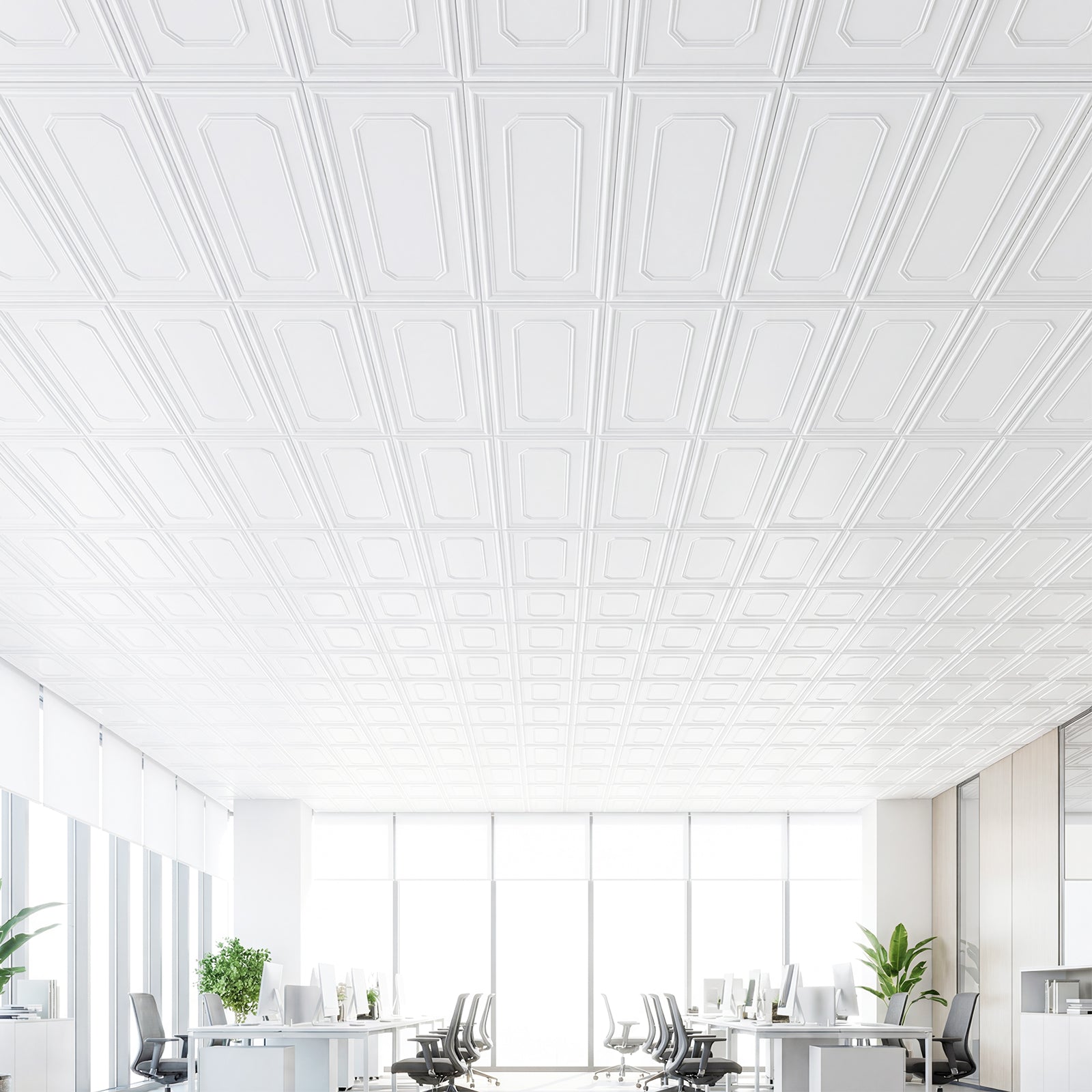 24 Pcs PVC Ceiling Tiles, Decorative Covering Panels Decorative Accessories at Gallery Canada